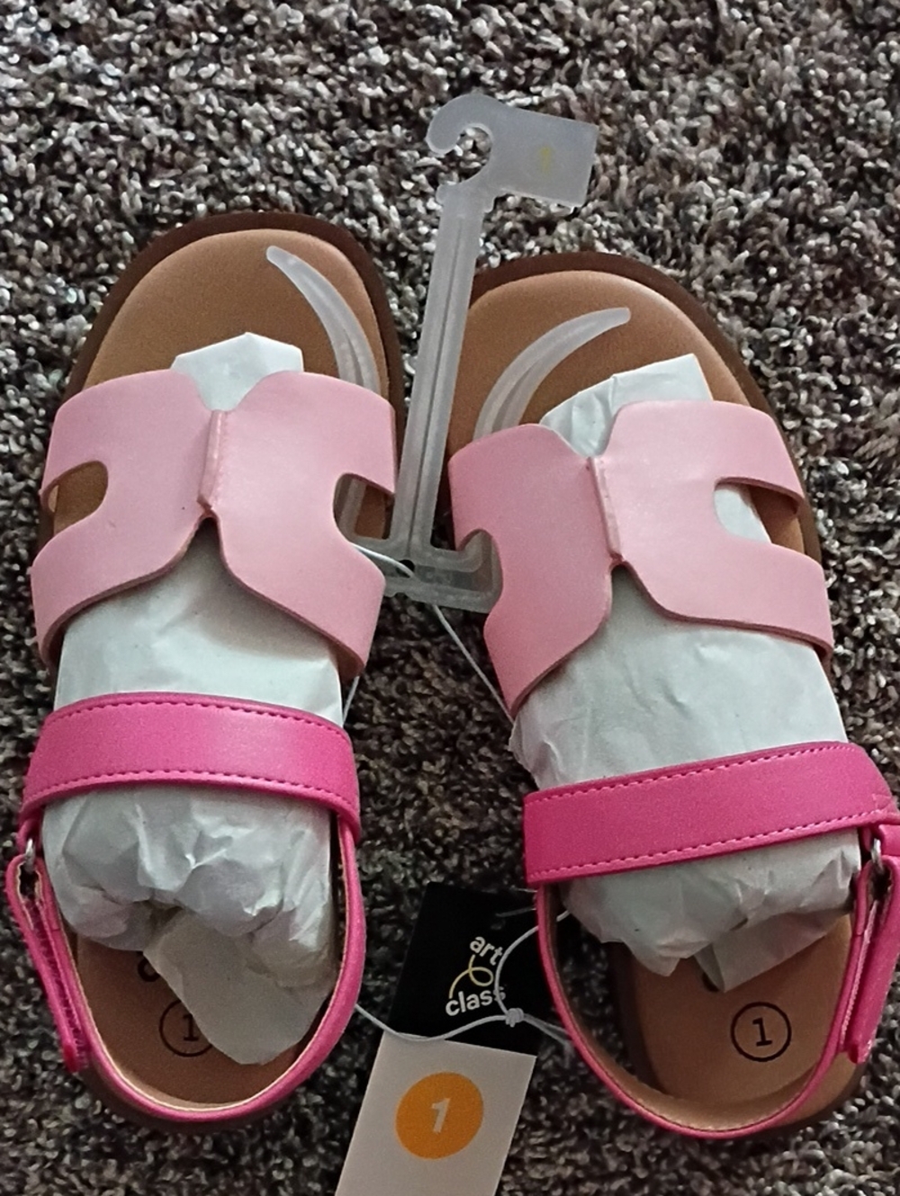 art class Pink Two-Tone Buckle Youth Sandals